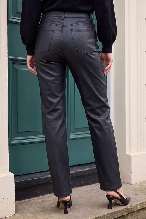 Roman Black Denim Coated Straight Leg Jean - 10 Image 3