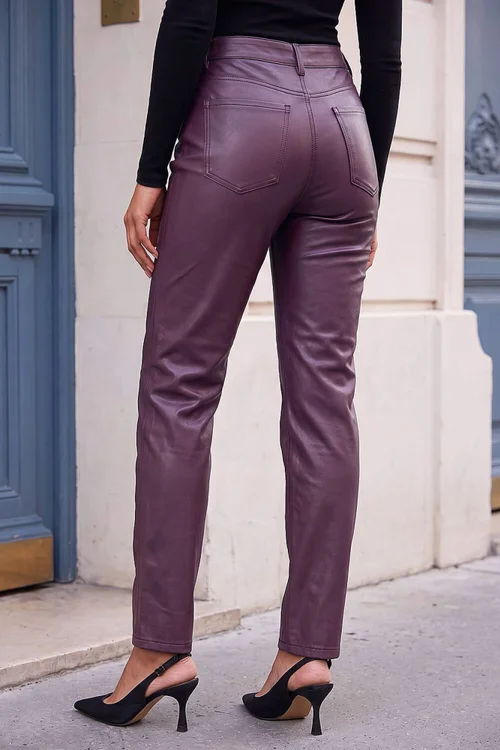 Roman Wine Denim Coated Straight Leg Jean - 10 Image 3