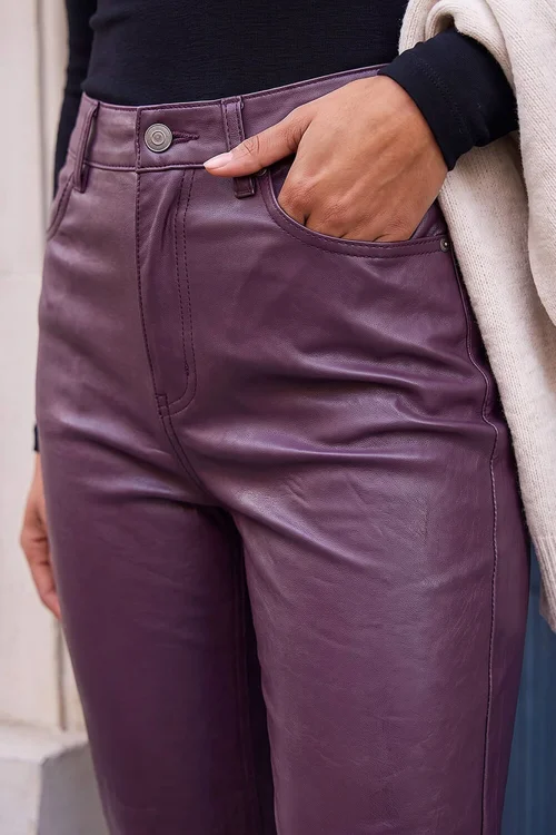 Roman Wine Denim Coated Straight Leg Jean - 10 Image 4