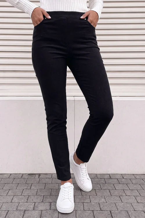 Roman Black Corduroy Straight Leg Trouser - 16 Image 1