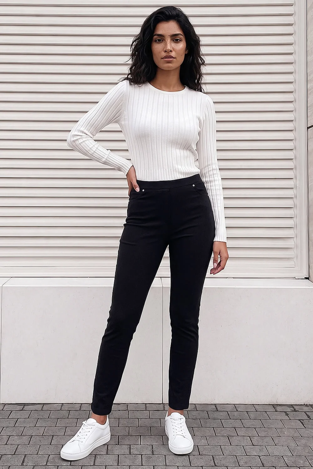 Roman Black Corduroy Straight Leg Trouser - 16 Image 2