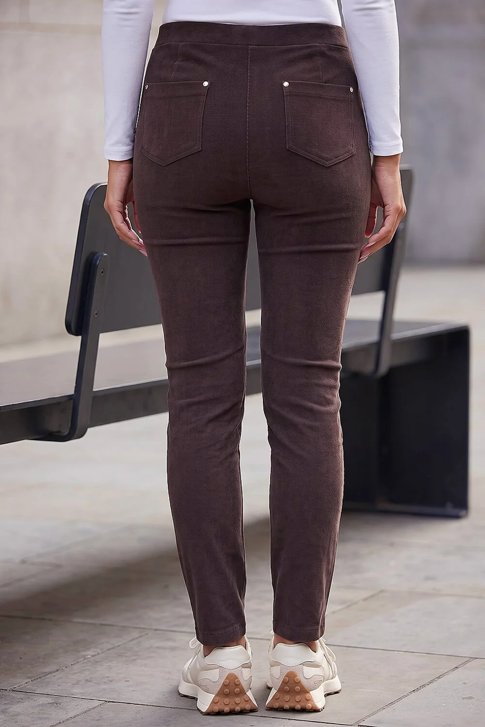 Roman Chocolate Corduroy Straight Leg Trouser - 12 Image 3