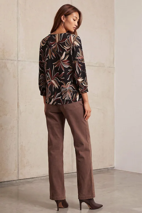 Roman Rust Dropped Shoulder Puff Print Top - 14 Image 3