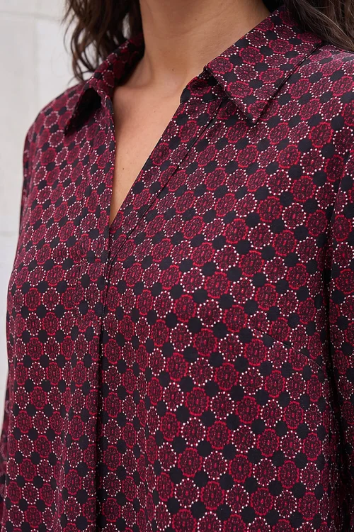 Roman Red Geo Puff Print Shirt - 14 Image 4