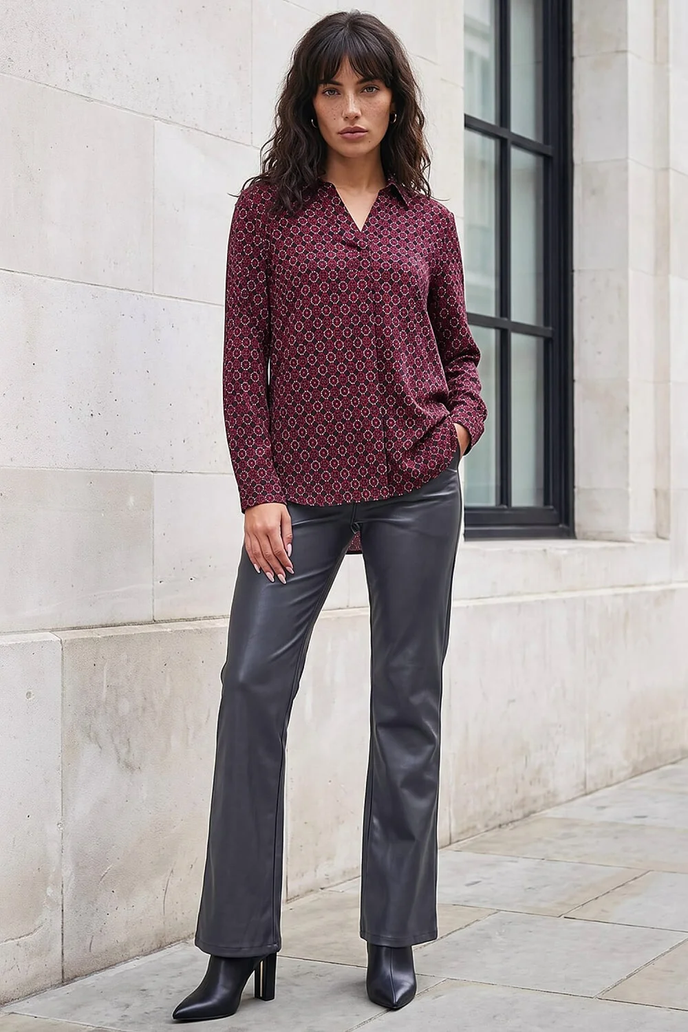 Roman Red Geo Puff Print Shirt - 14 Image 2