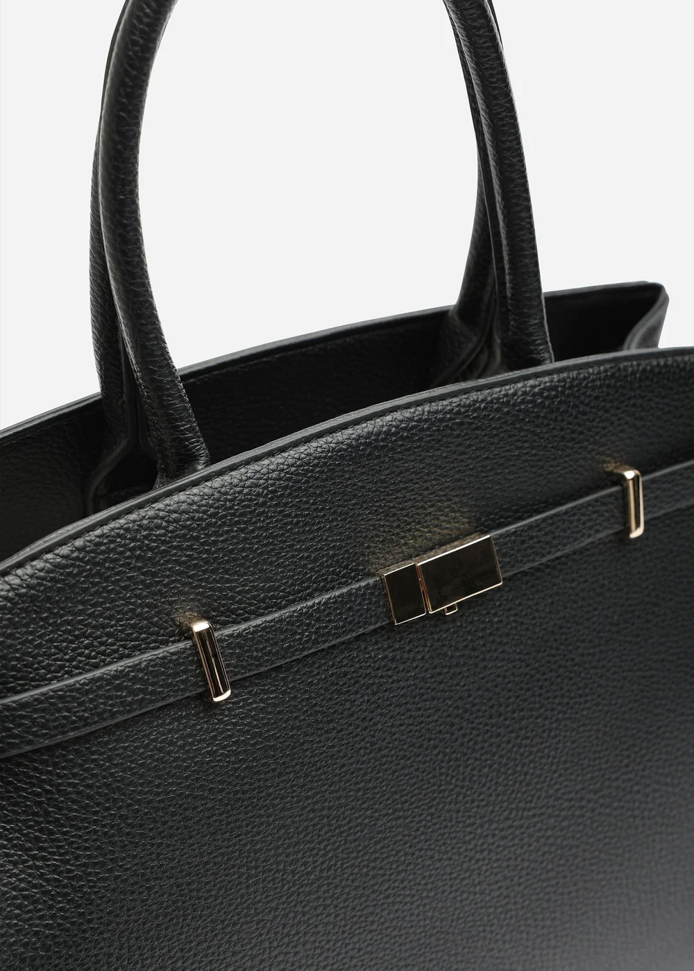 Where's That From Grelle Black Belt Lock Detail Tote Bag - One Size Image 4