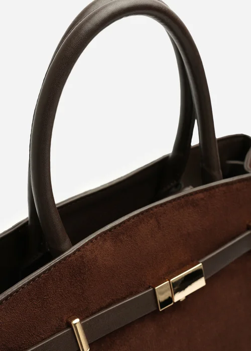 Where's That From Grelle Dark Brown Belt Lock Detail Tote Bag - One Size Image 5