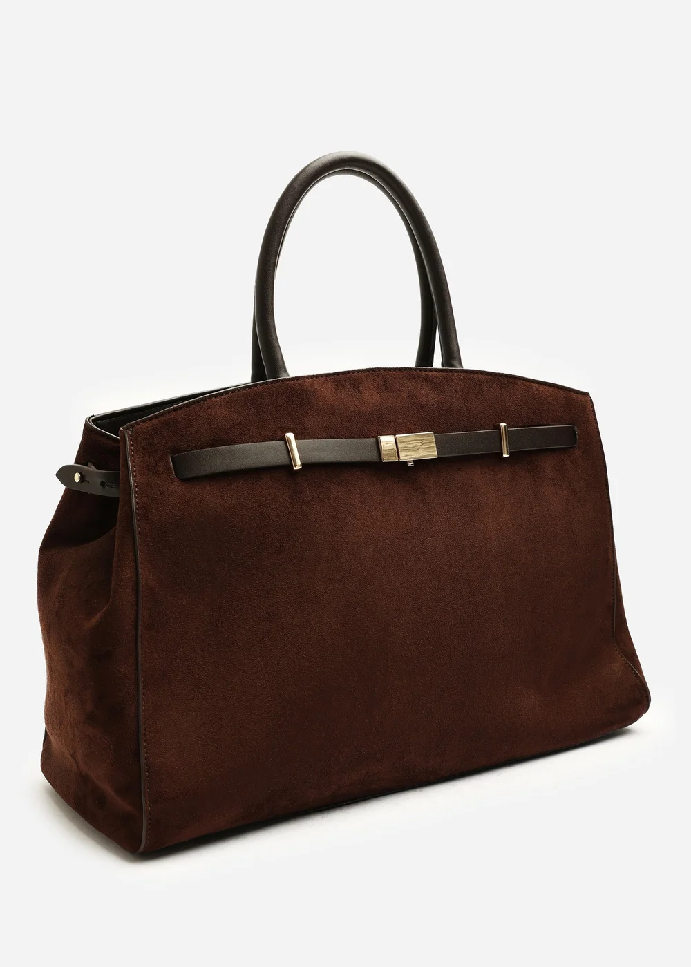 Where's That From Grelle Dark Brown Belt Lock Detail Tote Bag - One Size Image 3