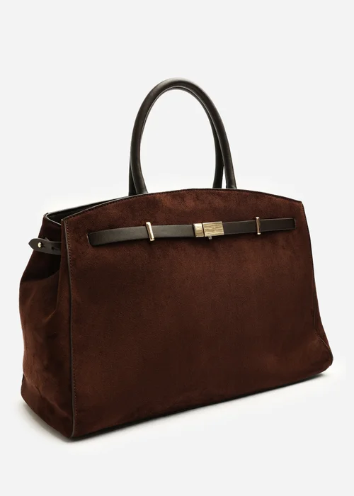 Where's That From Grelle Dark Brown Belt Lock Detail Tote Bag - One Size Image 3