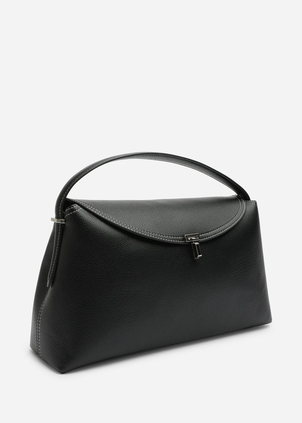Where's That From Havina Black Faux Grain Leather Grab Bag with Gold Clasp Detail - One Size Image 3