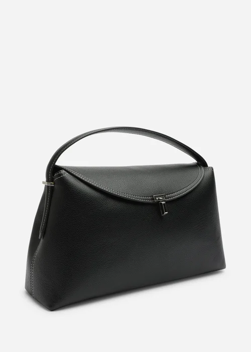 Where's That From Havina Black Faux Grain Leather Grab Bag with Gold Clasp Detail - One Size Image 3