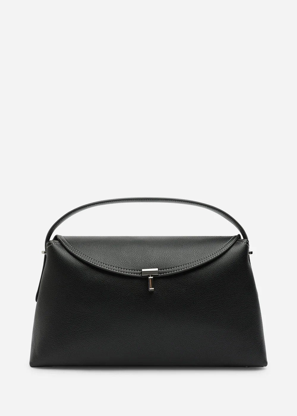 Where's That From Havina Black Faux Grain Leather Grab Bag with Gold Clasp Detail - One Size Image 1
