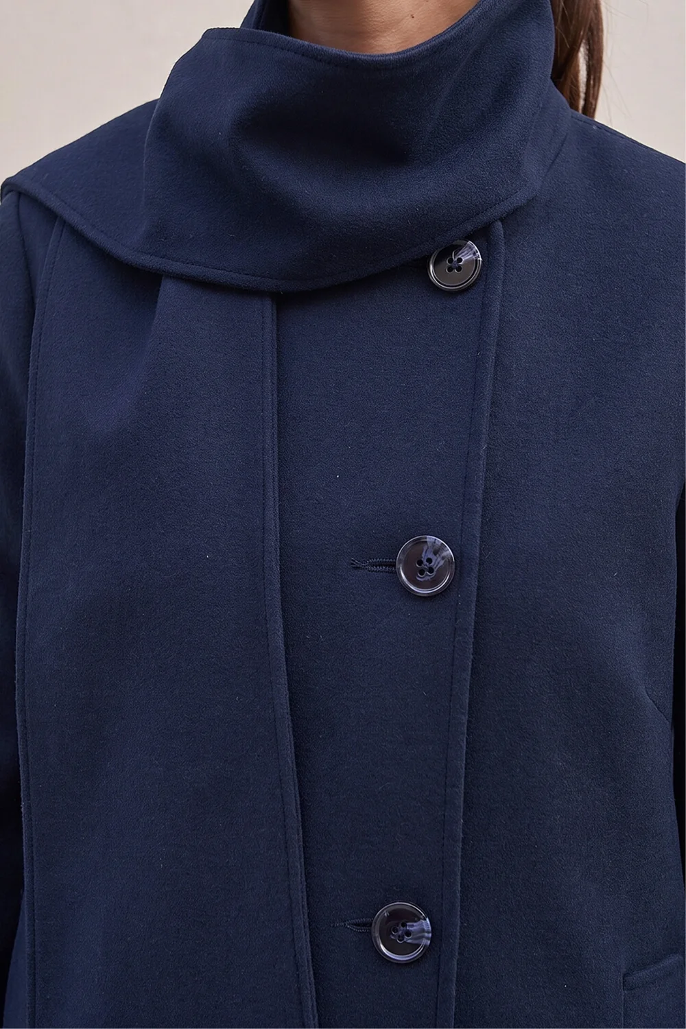 Roman Midnight Blue Premium Scarf Coat - 12 Image 4