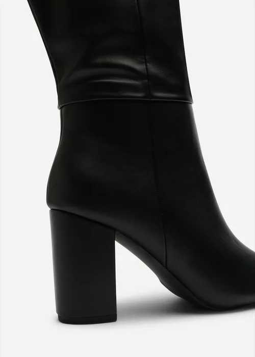 Where's That From Evixa Black Wide Fit Knee High Pointed Toe Block Heel Boot - 7 Image 5