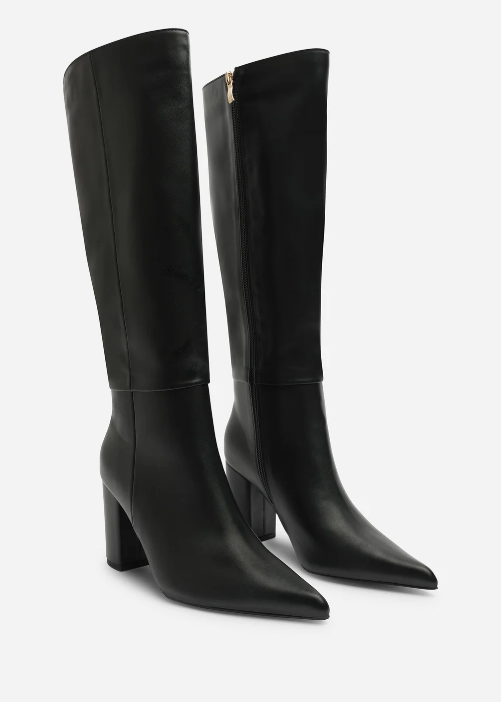 Where's That From Evixa Black Knee High Pointed Toe Block Heel Boot - 4 Image 4