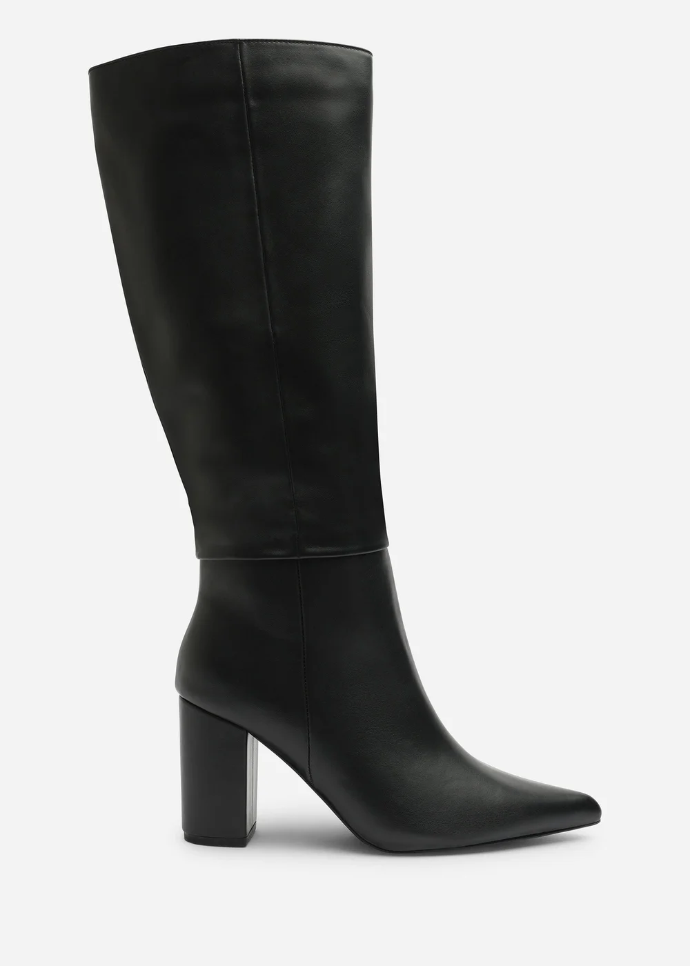 Where's That From Evixa Black Knee High Pointed Toe Block Heel Boot - 4 Image 1