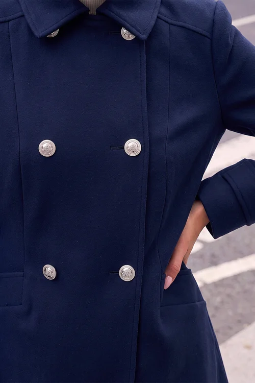 Roman Navy Smart Double Breasted Coat - 14 Image 4