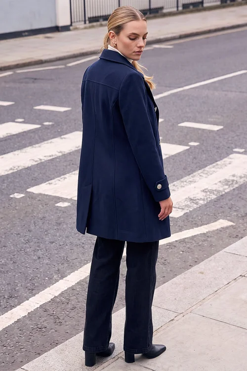 Roman Navy Smart Double Breasted Coat - 14 Image 3