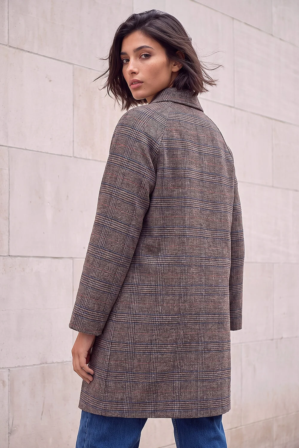 Roman Brown Petite Check Coat - 18 Image 4