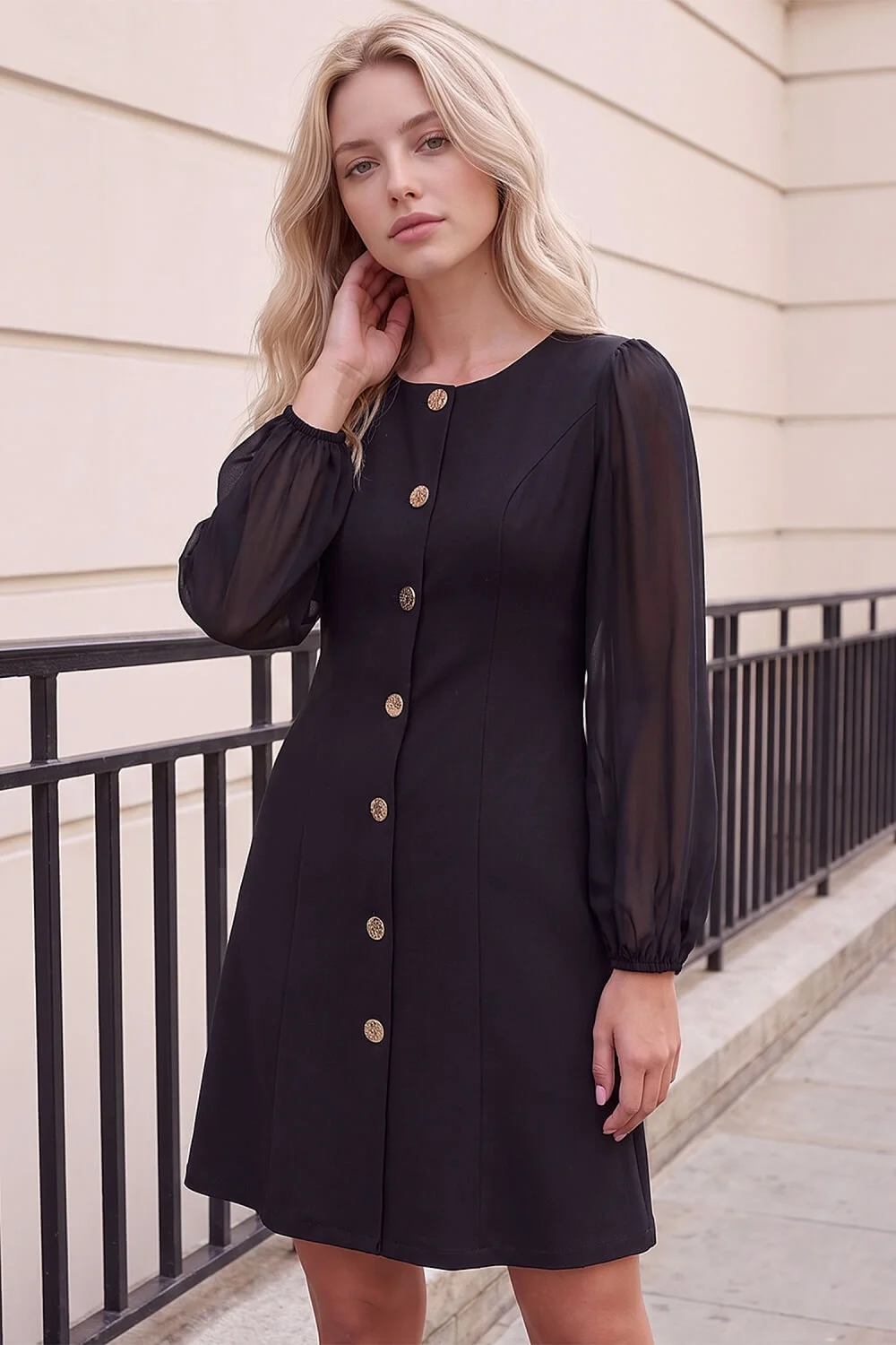 Roman Black Petite Button Down Dress - 18 Image 1