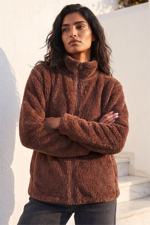 Roman Chocolate Sherpa Fleece Jacket - L Image 2