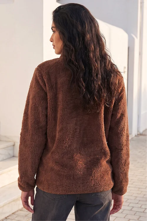 Roman Chocolate Sherpa Fleece Jacket - L Image 4