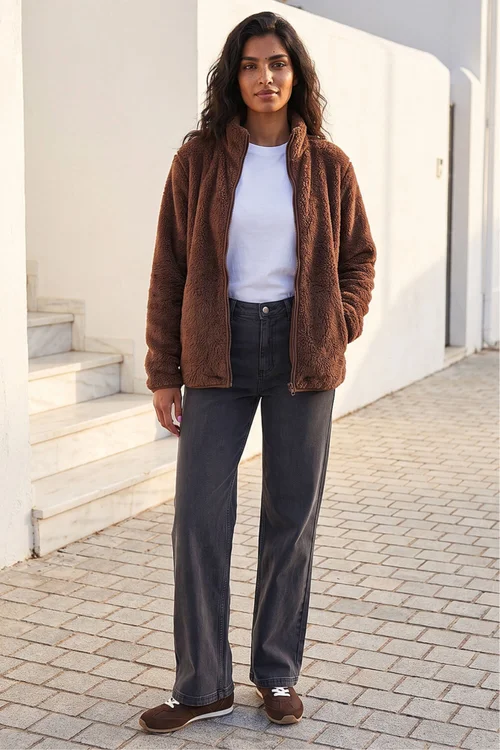 Roman Chocolate Sherpa Fleece Jacket - L Image 3