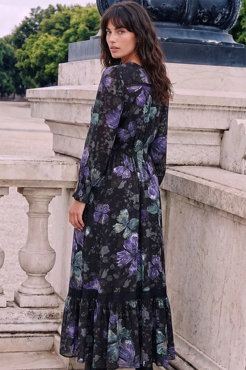 Roman Purple Butterfly Midi Dress - 12 Image 3