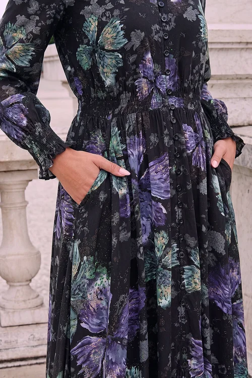Roman Purple Butterfly Midi Dress - 12 Image 4