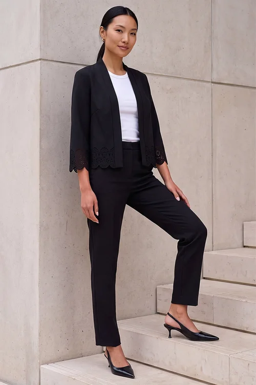 Roman Black Crepe Cut Out Jacket - 14 Image 2