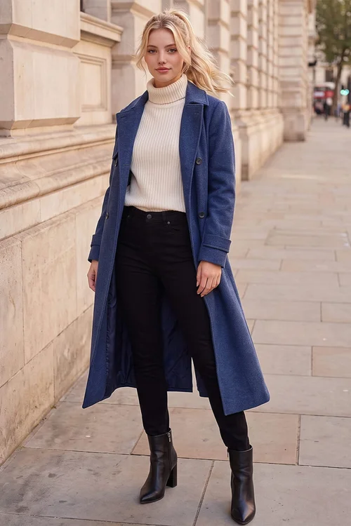 Roman Denim Petite Double Breasted Trench Coat - 8 Image 2