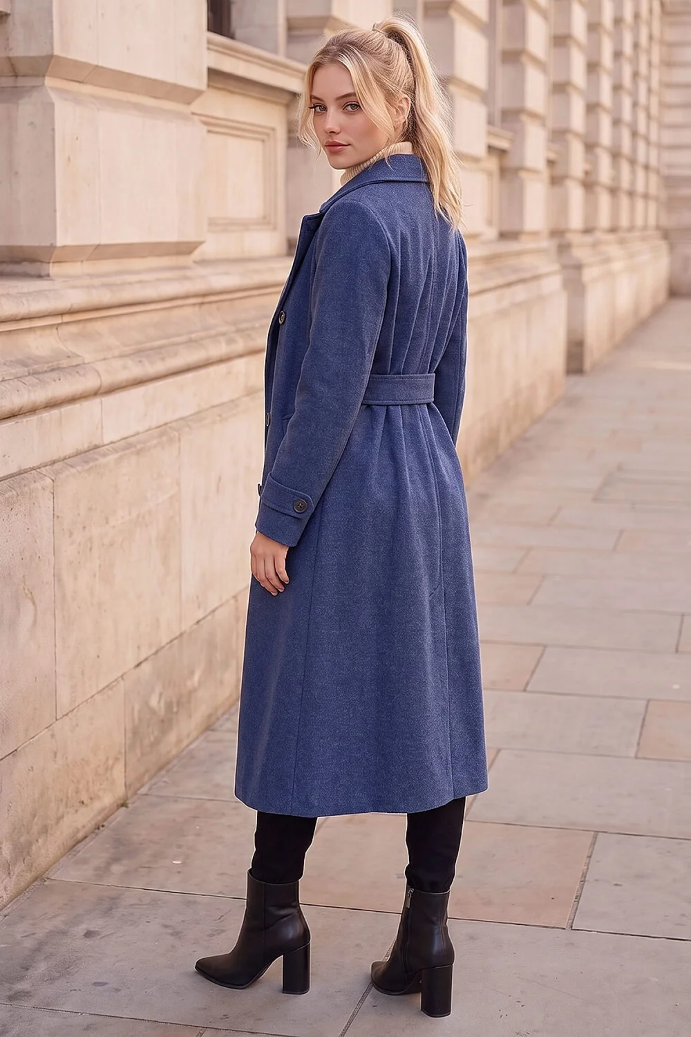 Roman Denim Petite Double Breasted Trench Coat - 8 Image 3