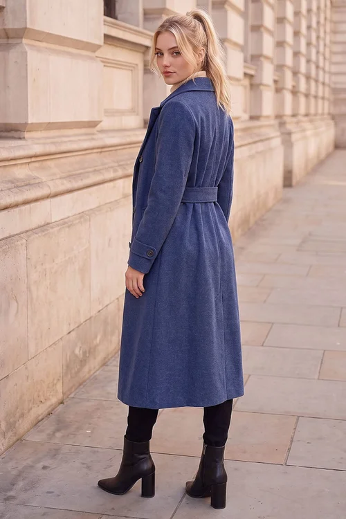 Roman Denim Petite Double Breasted Trench Coat - 8 Image 3