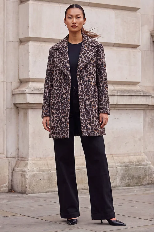 Roman Black Petite Animal Boucle Coat - 12 Image 2