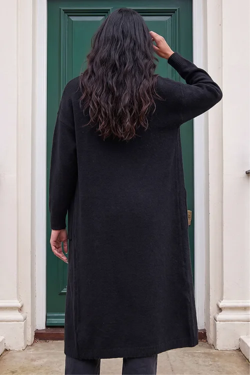 Roman Black Long Line Cardigan - 16 Image 3