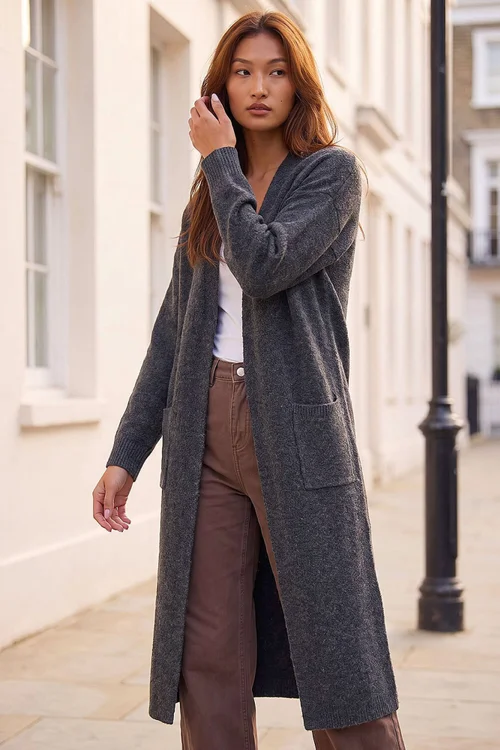 Roman Dark Grey Long Line Cardigan - 10 Image 1