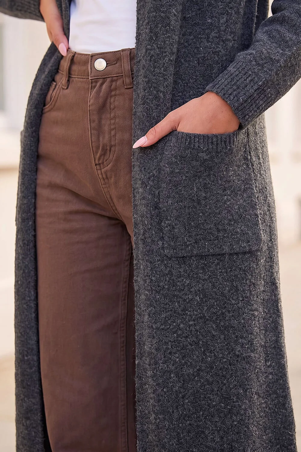 Roman Dark Grey Long Line Cardigan - 10 Image 4