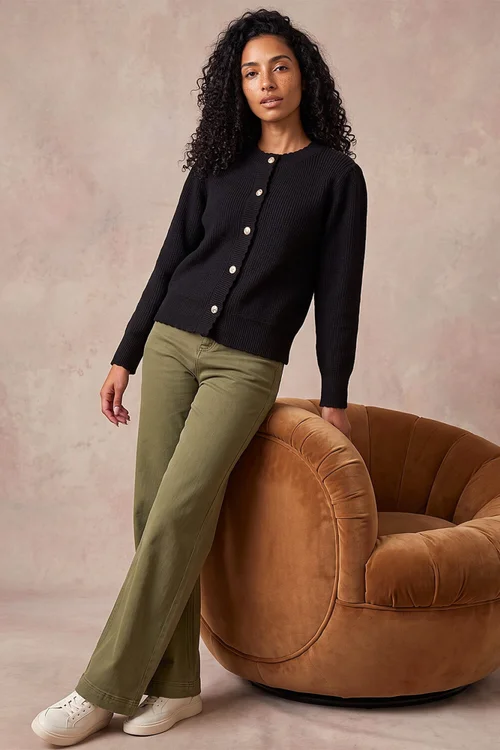 Roman Black Multi Button Cardi - 14 Image 2