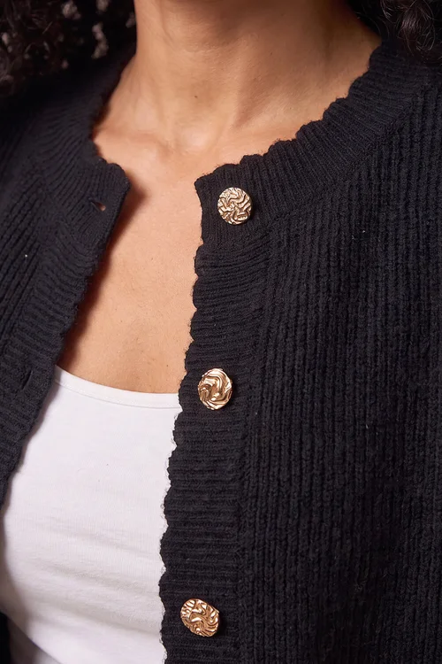 Roman Black Multi Button Cardi - 14 Image 4