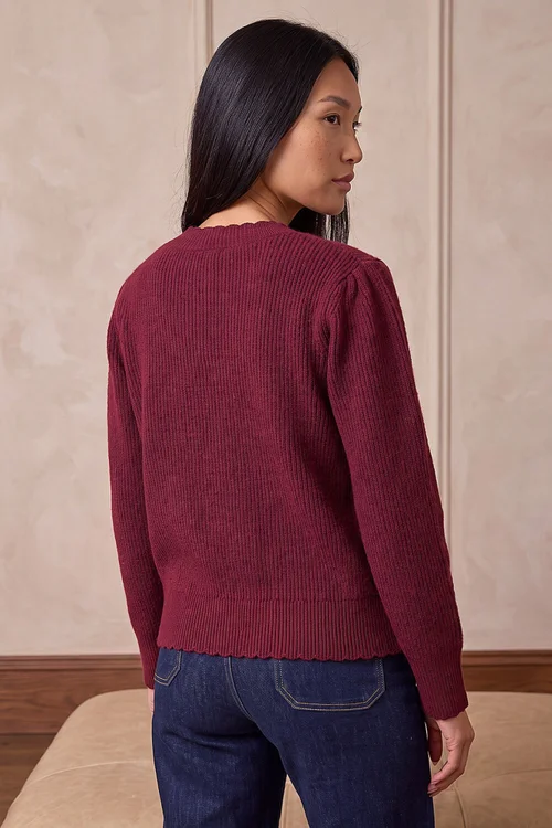Roman Burgundy Multi Button Knit Cardigan - 14 Image 3