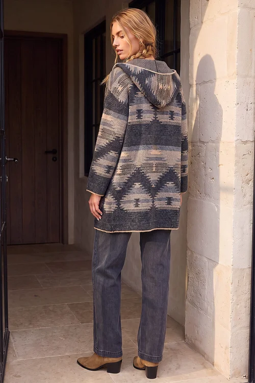Roman Brown Hooded Cardigan - 16 Image 3