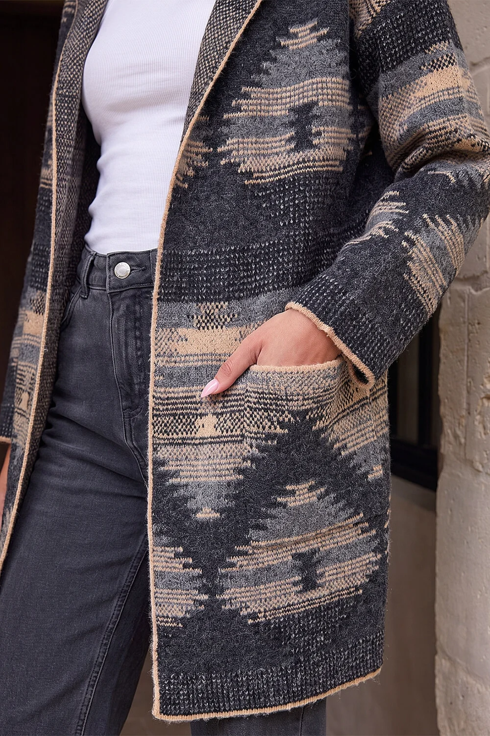 Roman Brown Hooded Cardigan - 16 Image 4