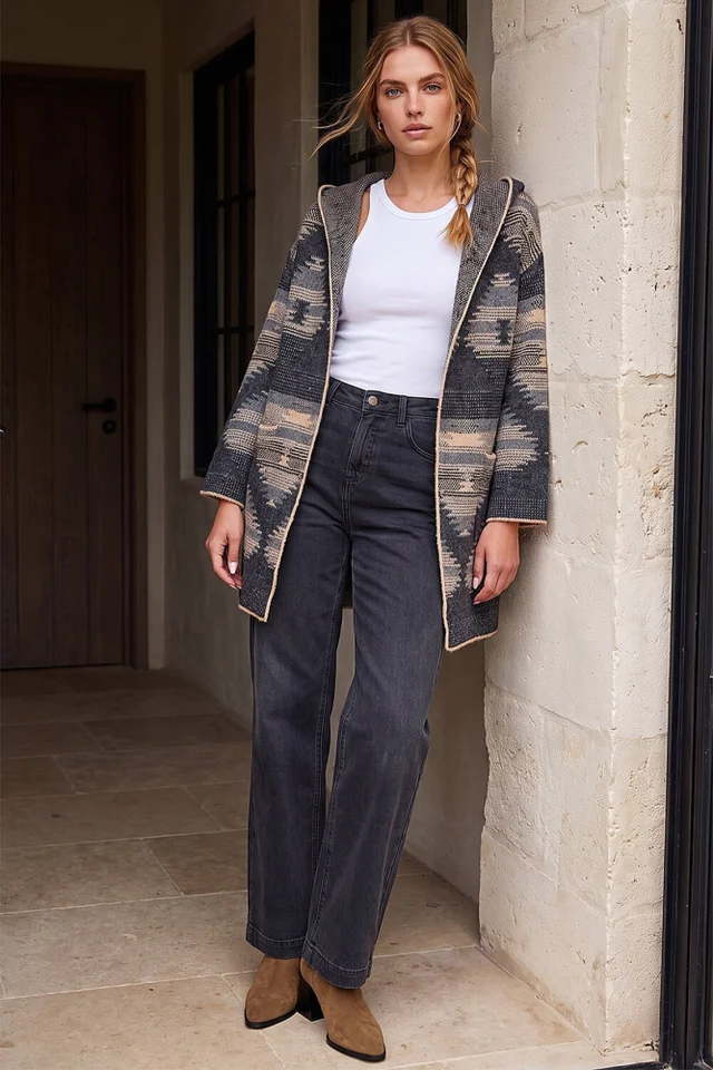 Roman Brown Hooded Cardigan