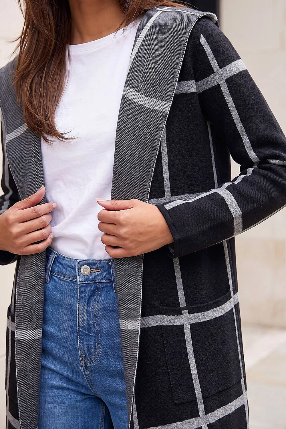 Roman Black Contrast Cardigan - 16 Image 4