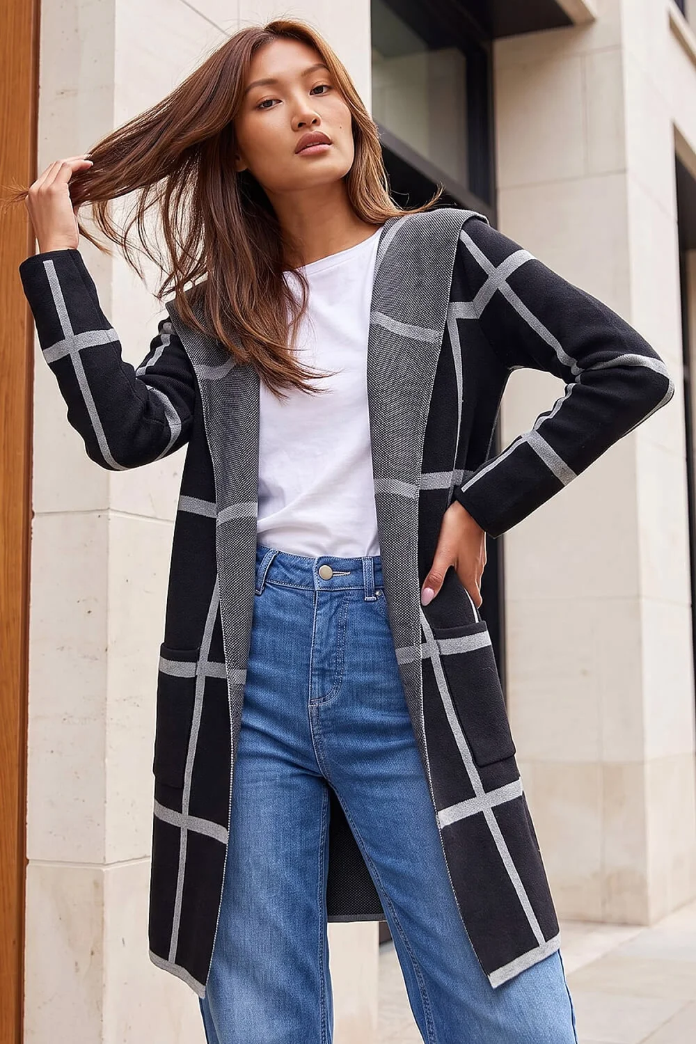 Roman Black Contrast Cardigan - 16 Image 1
