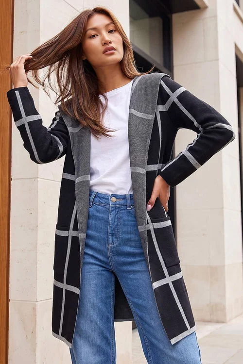 Roman Black Contrast Cardigan - 16 Image 1