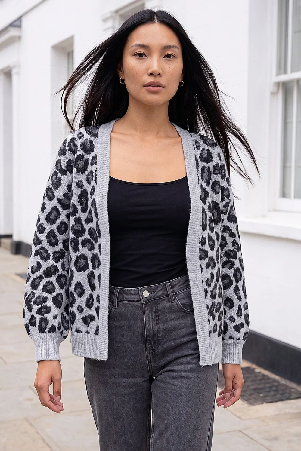 Roman Grey Jaquard Animal Cardigan - 14 Image 1