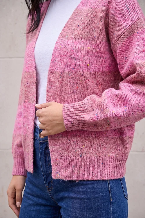 Roman Pink Petite Stripe Cardigan - 18 Image 4