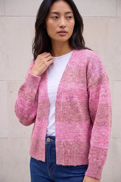 Roman Pink Petite Stripe Cardigan - 18 Image 1