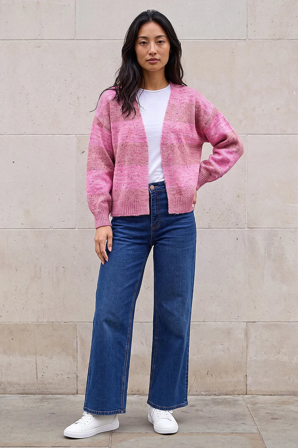 Roman Pink Petite Stripe Cardigan - 18 Image 2